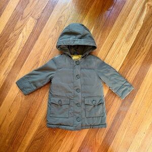 3T Gap Hooded Olive Green Puffy Coat